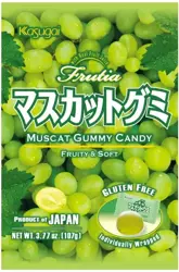 Żelki owocowe Frutia Muscat Gummy - białe winogrono 107g Kasugai